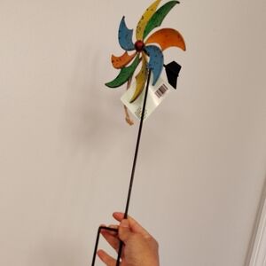 Colorful Metal Pinwheel Garden Decor